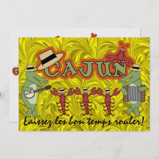 楽しい時を過転がごせよケージャンスタイル!マルディグラ 招待状 (正面/裏面)