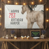 楽しい時を駆け回れ！ホース誕生日バナー 横断幕