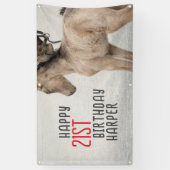 楽しい時を駆け回れ！ホース誕生日バナー 横断幕 (縦)