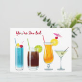 楽しい時間のカクテルの招待されました 招待状 (スタンド正面)