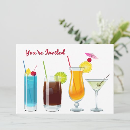 楽しい時間のカクテルの招待されました 招待状 (スタンド正面)