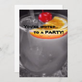 楽しい時間のカクテルの飲み物 招待状 (正面/裏面)