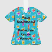 楽しい時間のハワイの熱帯飲み物のアロハワイシャツ オーナメント (裏面)