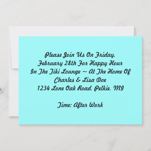 楽しい時間のパーティーのテーマの招待状の招待を催して下さい 招待状 (裏面)