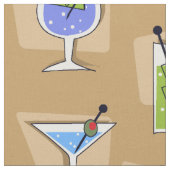 楽しい時間のレトロのハワイの熱帯飲み物 ファブリック (クローズアップ)