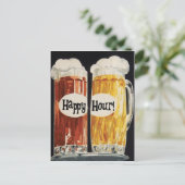 楽しい時間のヴィンテージのビールのジョッキ ポストカード (スタンド正面)