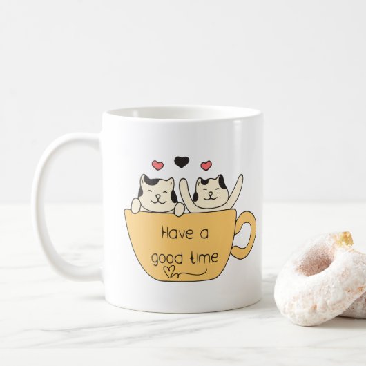 楽しい時間をお過ごしください コーヒーマグカップ (ドーナツ)