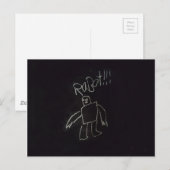 楽しい時間 幸せな良い黒板 ロボット ポストカード (正面/裏面)