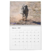 楽しい時2019年を過す絹のWindhounds カレンダー (2月 2027)