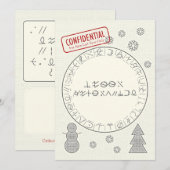 楽しい暗号クリスマス シーズンカード (正面/裏面)