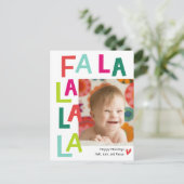 楽しい曲 編集可能な色 ホリデー ポストカード (スタンド正面)