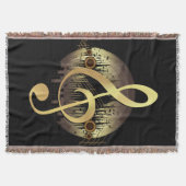 楽しい曲 – 金ゴールド スローブランケット (正面)