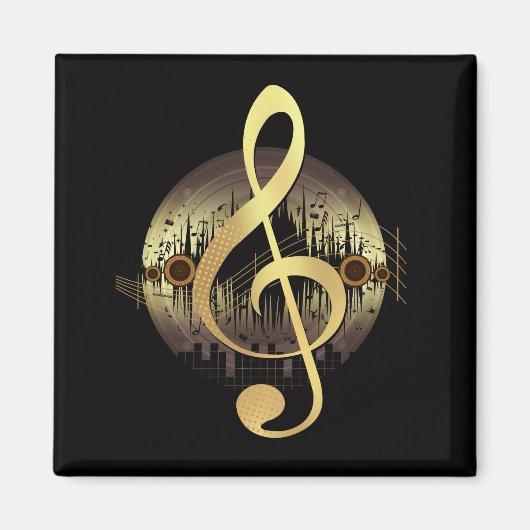 楽しい曲 – 金ゴールド マグネット (正面)