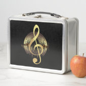 楽しい曲 – 金ゴールド メタルランチボックス (インサイチュ)
