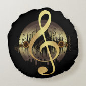 楽しい曲 – 金ゴールド ラウンドクッション (裏面)