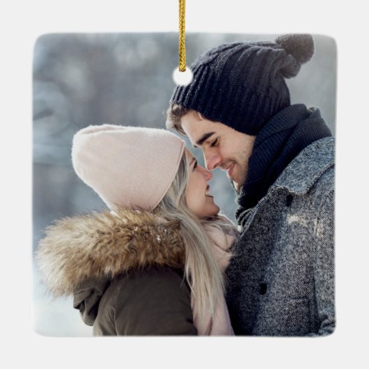 楽しい書道写真エレガントクリスマス セラミックオーナメント (裏面)