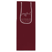 楽しい書道楽しいクリスマスの名前Burgundy ワインギフトバッグ (正面)