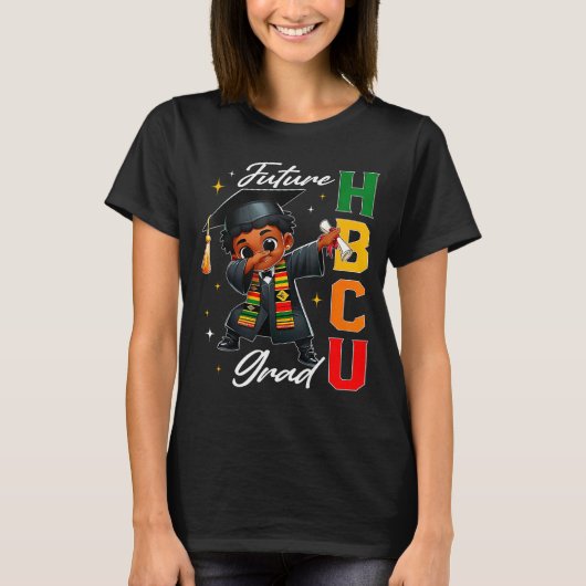 楽しい未来 HBCU 卒業 ブラックヒストリー Tシャツ (正面)