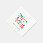 楽しい松の木と雪の結晶 スタンダードカクテルナプキン (角)