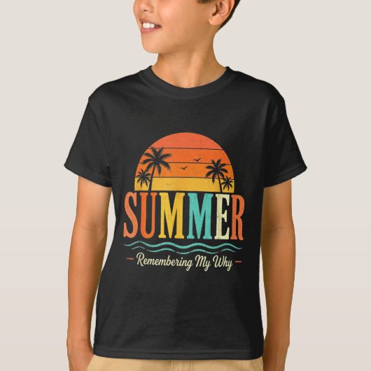 楽しい格言 教師の夏の思い出 Tシャツ (正面)