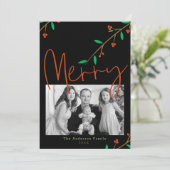 楽しい植物のブラックベリーの枝のホリデーパーティー 招待状 (スタンド正面)