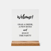 楽しい歓迎オープンバー - コクテルをどうぞ アクリルサイン (正面)