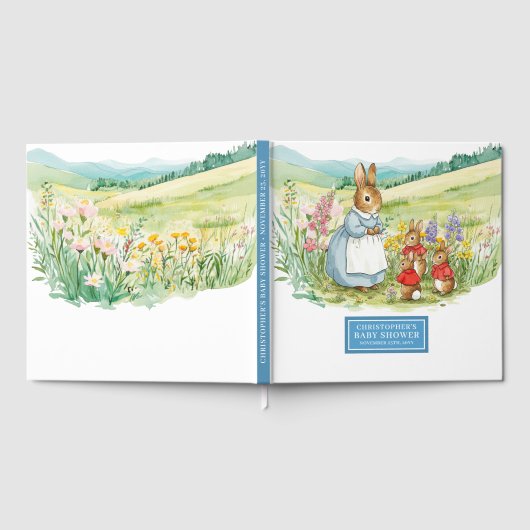 楽しい水の色ベビーシャワーゲストブックボーイズ ゲストブック (全面)