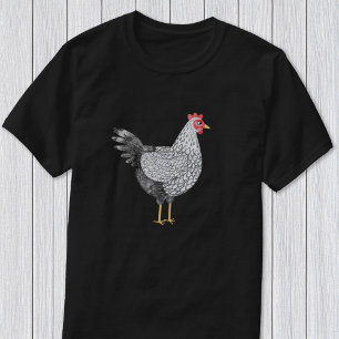 楽しい水彩画のウィアンドット鶏 ポートレート Tシャツ