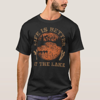 楽しい湖ライフ アウトドア ネイチャー 湖での暮らしが最高 Tシャツ
