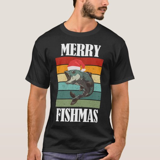 楽しい漁師のクリスマス メリー・フィッシュマス Tシャツ (正面)