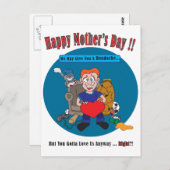 楽しい漫画の子供たち ハッピーマザーズデーのポストカード ポストカード (正面/裏面)