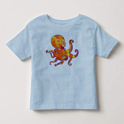 楽しい漫画タコ 子供Tシャツ トドラーTシャツ (正面)