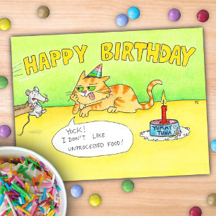 楽しい漫画 誕生日おめでとう 猫 ポストカード