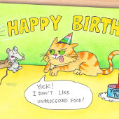 楽しい漫画 誕生日おめでとう 猫 ポストカード