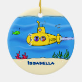 楽しい潜水艦の漫画 セラミックオーナメント (裏面)
