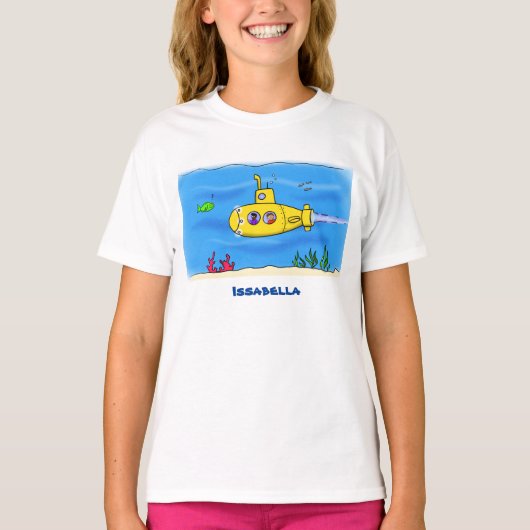楽しい潜水艦の漫画 Tシャツ (正面)