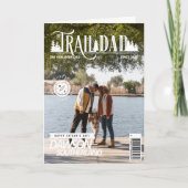 楽しい父の日お父さんアウトドア写真マガジン表紙 カード (正面)