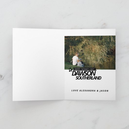 楽しい父の日お父さん釣り写真マガジンカバー カード (内部)