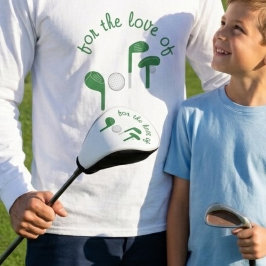 楽しい父の日 "ゴルフ愛" タイポグラフィー Tシャツ