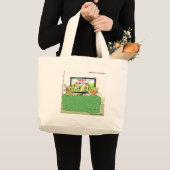 楽しい牛の面白グッズ ラージトートバッグ (正面(商品))