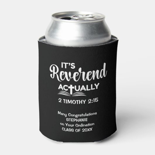 楽しい牧師任命ギフト REVEREND(聖職者)ですよ 缶クーラー (缶正面)