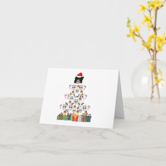 楽しい牧羊のホリデーシーズン クリスマス カード (黄色い花)