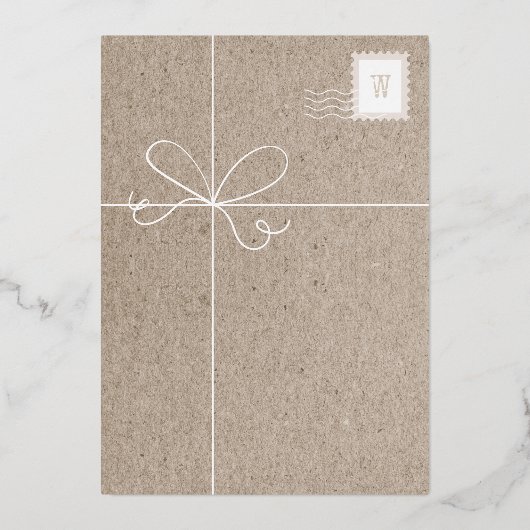 楽しい特別配送の切手写真コラージュ 箔シーズンカード (裏面)