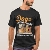楽しい犬が私を幸せにするデザイン Tシャツ (正面)