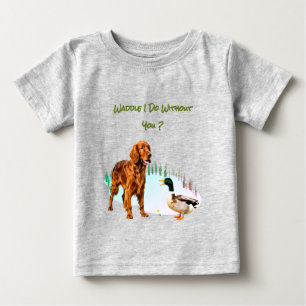 楽しい犬とあひるのベストフレンド動物たち ベビーTシャツ