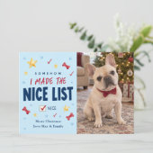 楽しい犬のクリスマス写真 シーズンカード (スタンド正面)