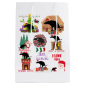 楽しい犬のクリスマス+ホリデー+ユーモア ミディアムペーパーバッグ (裏面)