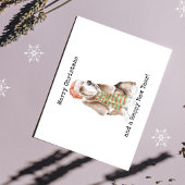 楽しい犬のクリスマス 箔シーズンポストカード