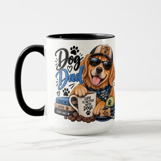 楽しい犬のパパ マグカップ (左)