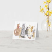 楽しい犬のメッセージカード カード (黄色い花)